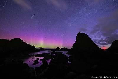 Ballintoy Sea Stacks Aurora & Lough Fea Funnel Cloud - March 31st 2022